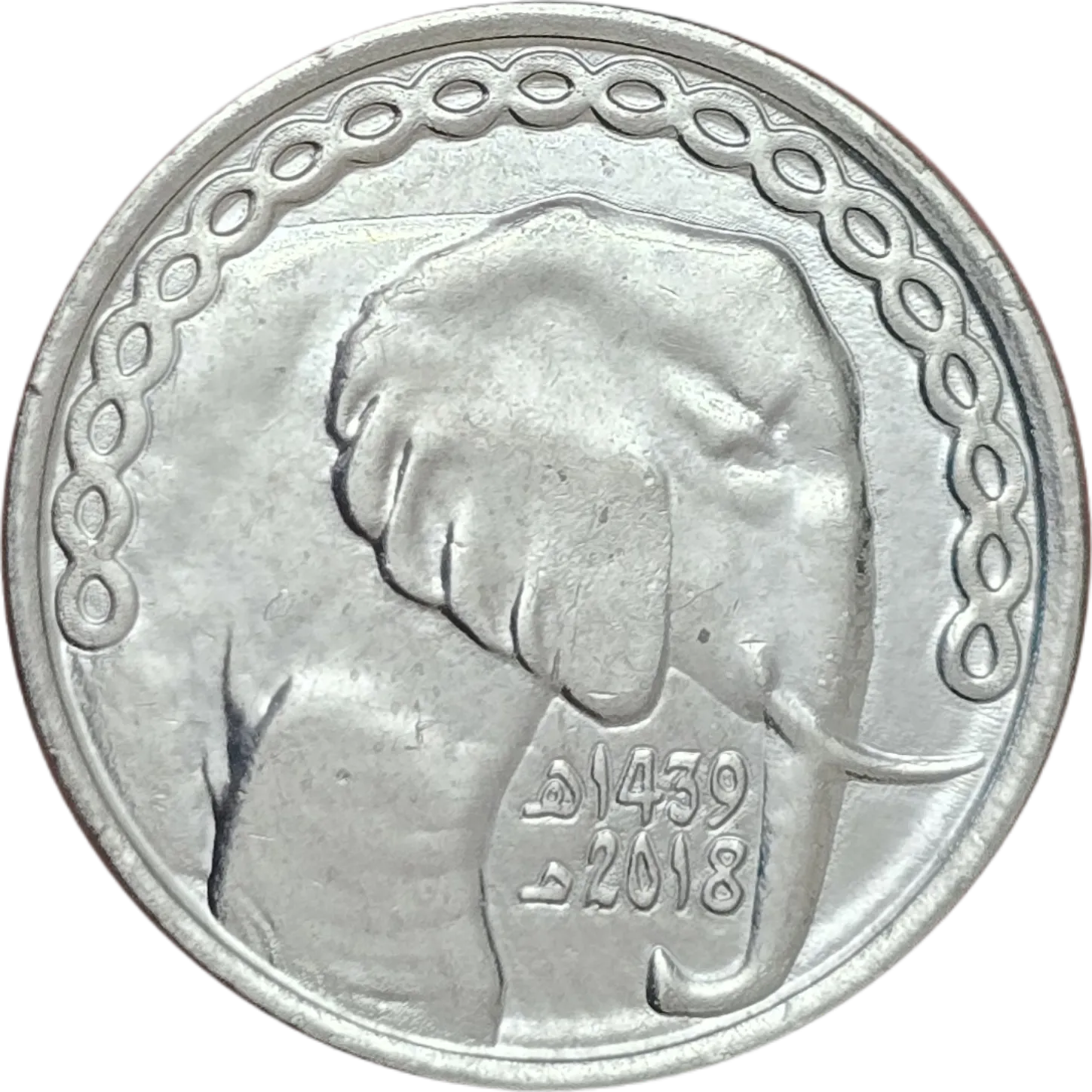 سکه الجزایر ۵ دینار الجزایر فیل آفریقایی